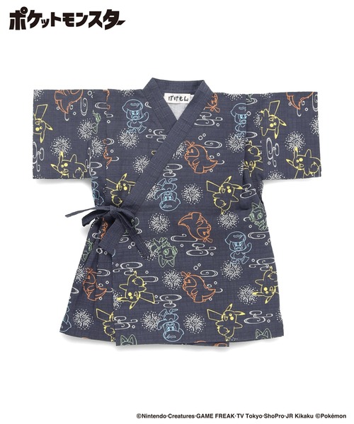 BRANSHES(ブランシェス)の「【Pokemon/ポケモン】総柄甚平(浴衣・キッズ・ネイビー/ライトグレー・100/110/120/130)」の3枚目の写真