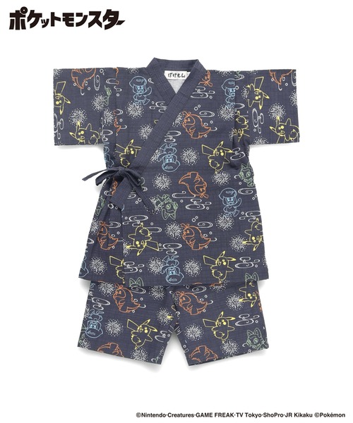 BRANSHES(ブランシェス)の「【Pokemon/ポケモン】総柄甚平(浴衣・キッズ・ネイビー/ライトグレー・100/110/120/130)」の5枚目の写真