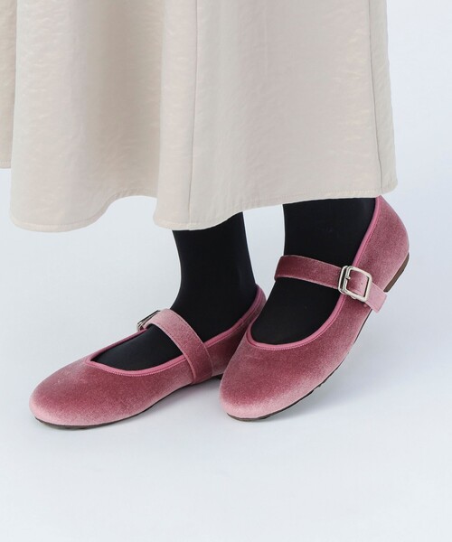 BEAMS HEART(ビームスハート)の「ラウンドトゥ― メリージェーン フラットシューズ(22.5cm~24.5cm)(パンプス・レディース・ピンク/その他/ブラック・LARGE/MEDIUM/SMALL)」の1枚目の写真