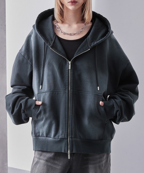 Loose/ルース（ルース）の「ヘビーウェイトヴィンテージ ショートフルジップパーカー（パーカー・メンズ・グレー/レッド/ダークブルー/ダークグレー/ブラック系/ブルー系/杢グレー/ブラック・L/M/S/XS）」の7枚目の写真