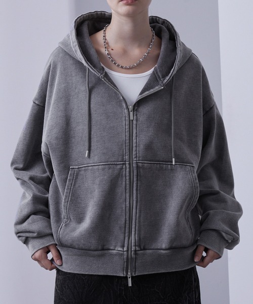 Loose/ルース（ルース）の「ヘビーウェイトヴィンテージ ショートフルジップパーカー（パーカー・メンズ・グレー/レッド/ダークブルー/ダークグレー/ブラック系/ブルー系/杢グレー/ブラック・L/M/S/XS）」の3枚目の写真