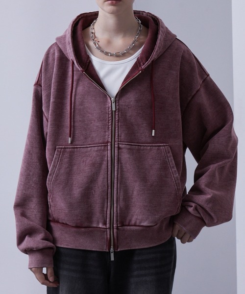 Loose/ルース（ルース）の「ヘビーウェイトヴィンテージ ショートフルジップパーカー（パーカー・メンズ・グレー/レッド/ダークブルー/ダークグレー/ブラック系/ブルー系/杢グレー/ブラック・L/M/S/XS）」の8枚目の写真