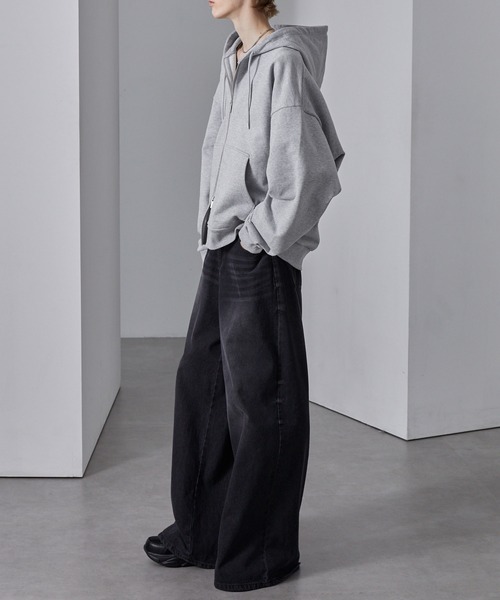 Loose/ルース（ルース）の「ヘビーウェイトヴィンテージ ショートフルジップパーカー（パーカー・メンズ・グレー/レッド/ダークブルー/ダークグレー/ブラック系/ブルー系/杢グレー/ブラック・L/M/S/XS）」の10枚目の写真