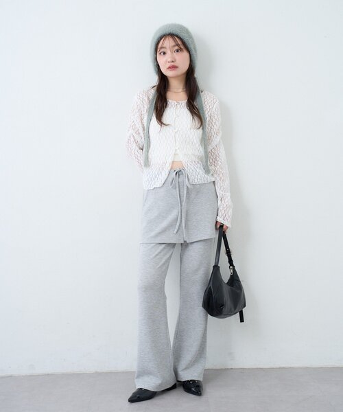 Kastane(カスタネ)の「ファーリボンビーニー(ニットキャップ/ビーニー・レディース・アイボリー/グレー/ブラウン・FREE)」の19枚目の写真