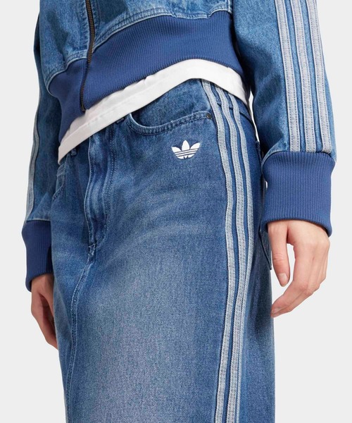 【美品】【2530】adidas/アディカラー デニム スリーストライプス アディカラー デニム スリーストライプス トラックパンツ