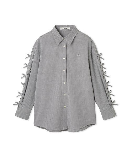 FURFUR(ファーファー)の「リボンスリーブシアーシャツ(シャツ/ブラウス・レディース・ブラック/サックスブルー/ホワイト・F)」の12枚目の写真