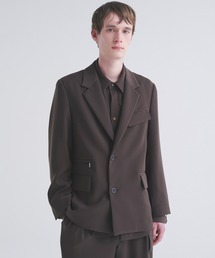 CULLNI ベルト付き ブラック テーラードジャケット 別注〉DOUBLE BLEAST JACKET/シワになりにくい（テーラード