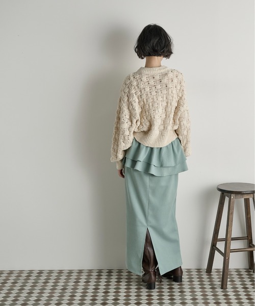 THE YOn(ザヨン)の「ジャガードニットダブルZIPカーディガン(カーディガン/ボレロ・レディース・サーモンピンク/ブラック/アイボリー・FREE)」の17枚目の写真
