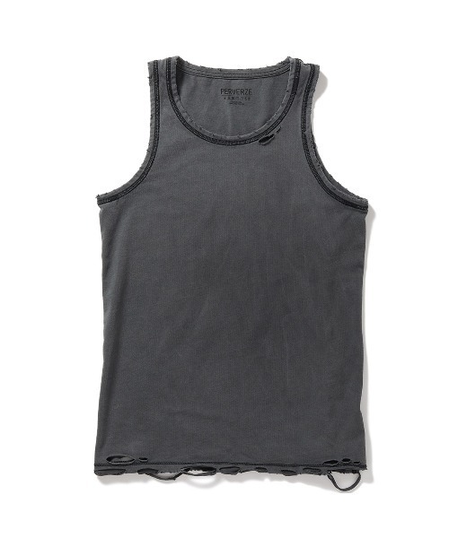 セール】DISTRESS Regular Tank Top（Tシャツ/カットソー）｜PERVERZE
