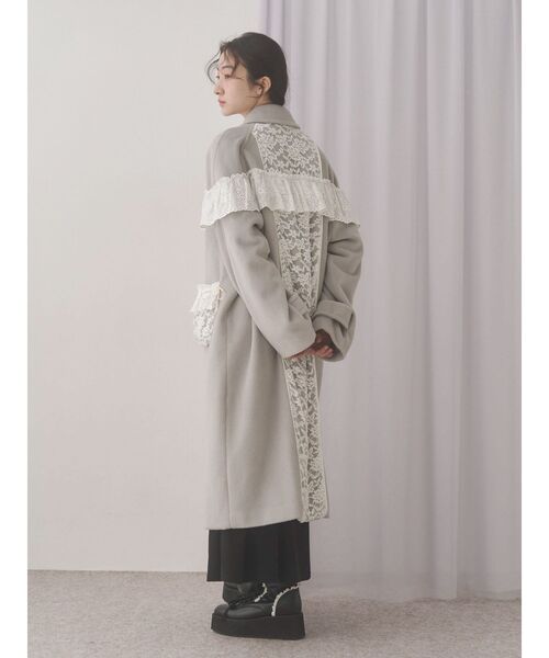 merry jenny（メリージェニー）の「レースデコラティブコート（チェスターコート・レディース・アイボリー/ピンク/グレー・FREE）」の11枚目の写真
