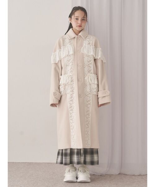 merry jenny（メリージェニー）の「レースデコラティブコート（チェスターコート・レディース・アイボリー/ピンク/グレー・FREE）」の14枚目の写真