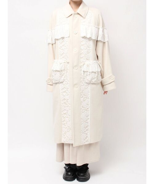 美品　merry jenny　パフレーススリーブコート　ベージュ 美品 merry jenny パフレーススリーブコート ベージュ - メルカリ