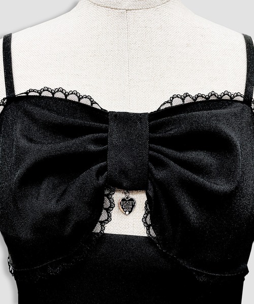 セール】リボンロゴチャーム3段フリルジャンスカ（ジャンパースカート