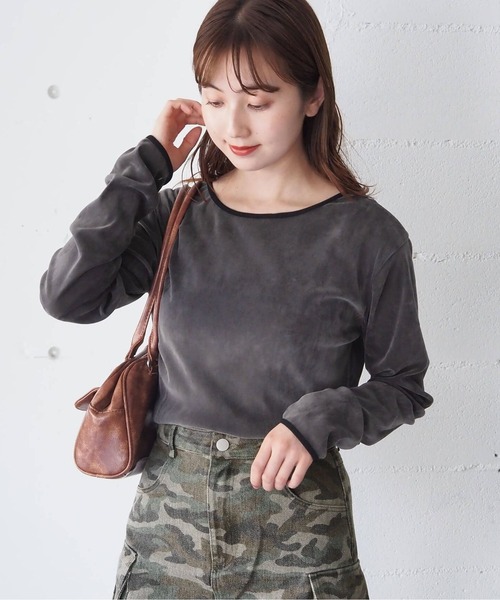 tiptop(ティップトップ)の「前後2wayアソートパイピングシアーロンT(Tシャツ/カットソー・レディース・ブラック系その他/チャコールグレー/アイボリー/ブラック/ホワイト系その他・FREE)」の5枚目の写真