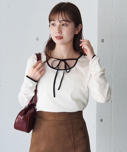 tiptop(ティップトップ)の「前後2wayアソートパイピングシアーロンT(Tシャツ/カットソー・レディース・ブラック系その他/チャコールグレー/アイボリー/ブラック/ホワイト系その他・FREE)」の6枚目の写真