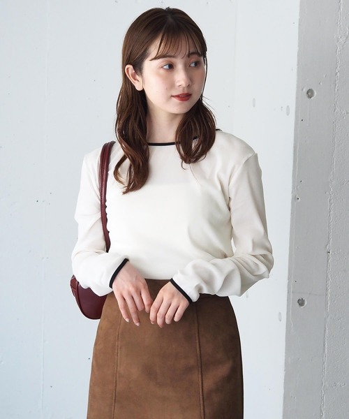 tiptop(ティップトップ)の「前後2wayアソートパイピングシアーロンT(Tシャツ/カットソー・レディース・ブラック系その他/チャコールグレー/アイボリー/ブラック/ホワイト系その他・FREE)」の9枚目の写真