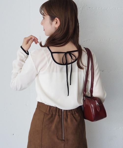 tiptop(ティップトップ)の「前後2wayアソートパイピングシアーロンT(Tシャツ/カットソー・レディース・ブラック系その他/チャコールグレー/アイボリー/ブラック/ホワイト系その他・FREE)」の13枚目の写真