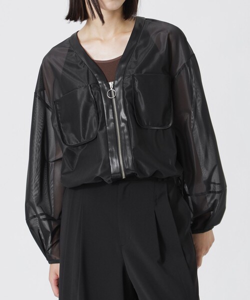 LOVELESS（ラブレス）の「ラッセルメッシュカーディガン（カーディガン/ボレロ・レディース・ブラック/オフホワイト・36）」の9枚目の写真