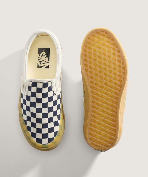 VANS(バンズ)の「VANS PREMIUM スリッポン / LX Classic Slip-On 98 CHECKERB VN000E96GR11(スリッポン・メンズ・ネイビー系・4.5/5/5.5/6/6.5/7/7.5/8/8.5/9/10/10.5/11/12/9.5/4)」の5枚目の写真