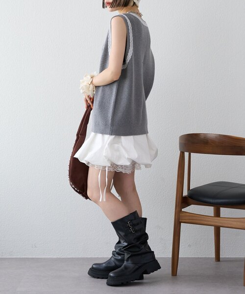 w closet（ダブルクローゼット）の「【25AW】レースニットベスト（ベスト・レディース・ネイビー/グレー/ブルー・FREE）」の16枚目の写真