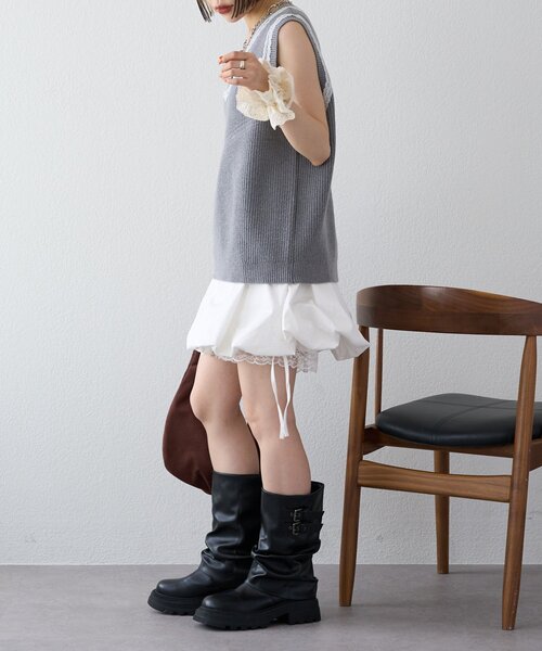 w closet（ダブルクローゼット）の「【25AW】レースニットベスト（ベスト・レディース・ネイビー/グレー/ブルー・FREE）」の17枚目の写真