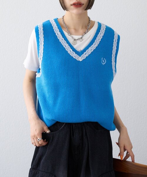 w closet（ダブルクローゼット）の「【25AW】レースニットベスト（ベスト・レディース・ネイビー/グレー/ブルー・FREE）」の19枚目の写真
