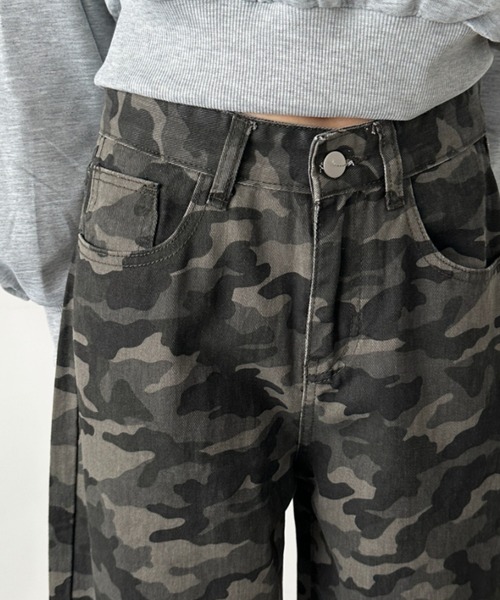 Bamm（バム）の「バギーワイドデニムパンツ（デニムパンツ・レディース・ブルー/カモフラージュ/ネイビー・L/M）」の19枚目の写真