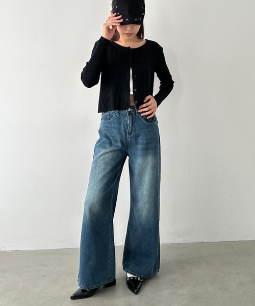 Bamm（バム）の「バギーワイドデニムパンツ（デニムパンツ・レディース・ブルー/カモフラージュ/ネイビー・L/M）」の15枚目の写真