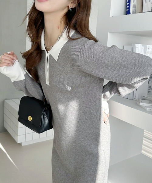 セール】【Ada.別注 U.S. POLO ASSN】配色デザイン ポロ襟 ニット