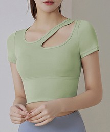 カーキLサイズ アシメントリー ヨガウェア スポーツブラトップス ピラティス カーキLサイズ アシメントリー ヨガウェア スポーツブラトップス