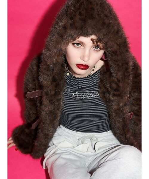 jouetie（ジュエティ）の「ラインストーンフリルトップス（Tシャツ/カットソー・レディース・ブラック/グレー/ピンク・MEDIUM）」の10枚目の写真