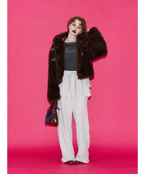 jouetie（ジュエティ）の「ラインストーンフリルトップス（Tシャツ/カットソー・レディース・ブラック/グレー/ピンク・MEDIUM）」の13枚目の写真