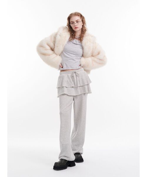 jouetie（ジュエティ）の「ラインストーンフリルトップス（Tシャツ/カットソー・レディース・ブラック/グレー/ピンク・MEDIUM）」の16枚目の写真