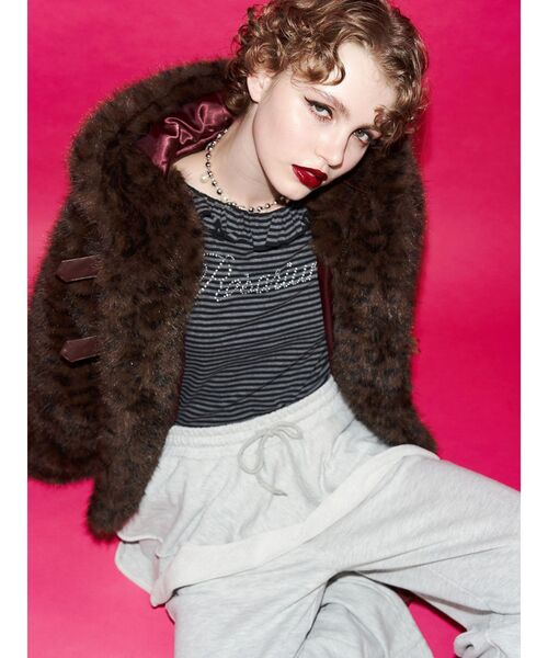 jouetie（ジュエティ）の「ラインストーンフリルトップス（Tシャツ/カットソー・レディース・ブラック/グレー/ピンク・MEDIUM）」の18枚目の写真