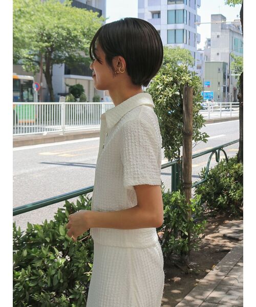 Ungrid(アングリッド)の「カットジャカードポロシャツ(ポロシャツ・レディース・ブラック/オフホワイト・FREE)」の11枚目の写真