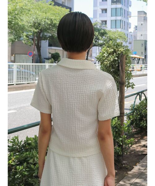 Ungrid(アングリッド)の「カットジャカードポロシャツ(ポロシャツ・レディース・ブラック/オフホワイト・FREE)」の12枚目の写真