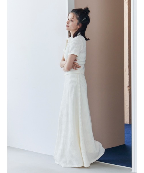 Ungrid(アングリッド)の「カットジャカードポロシャツ(ポロシャツ・レディース・ブラック/オフホワイト・FREE)」の17枚目の写真