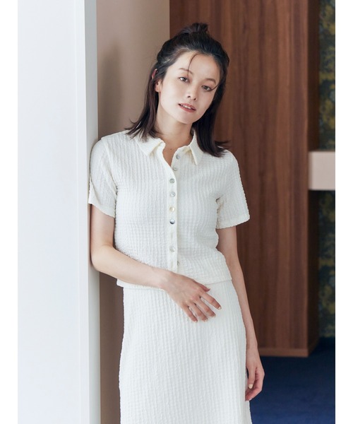 Ungrid(アングリッド)の「カットジャカードポロシャツ(ポロシャツ・レディース・ブラック/オフホワイト・FREE)」の18枚目の写真