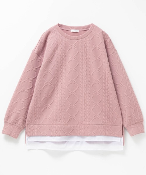 NAVY(ネイビー)の「nAvy 時短ジャガードフェイク裾スリットプルオーバー(ニット/セーター・レディース・チャコールグレー/ホワイト/ピンク・M/L)」の21枚目の写真