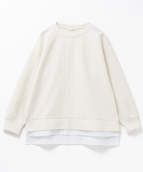 NAVY(ネイビー)の「nAvy 時短ジャガードフェイク裾スリットプルオーバー(ニット/セーター・レディース・チャコールグレー/ホワイト/ピンク・M/L)」の22枚目の写真