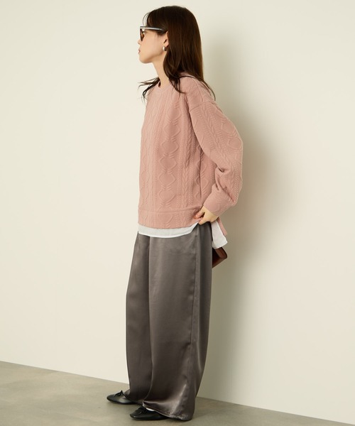 NAVY(ネイビー)の「nAvy 時短ジャガードフェイク裾スリットプルオーバー(ニット/セーター・レディース・チャコールグレー/ホワイト/ピンク・M/L)」の14枚目の写真