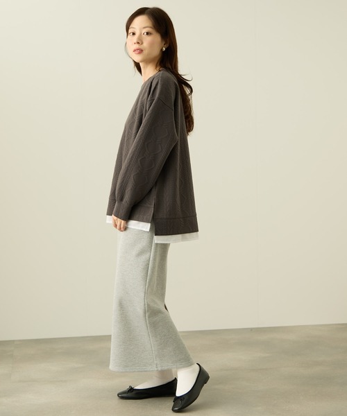NAVY(ネイビー)の「nAvy 時短ジャガードフェイク裾スリットプルオーバー(ニット/セーター・レディース・チャコールグレー/ホワイト/ピンク・M/L)」の20枚目の写真