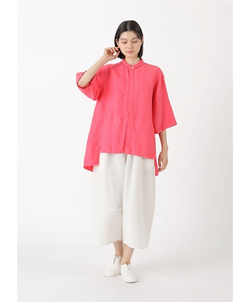Plantation(プランテーション)の「リネンレーヨン / (O)(シャツ/ブラウス・レディース・オフホワイト/ピンク・M size)」の1枚目の写真