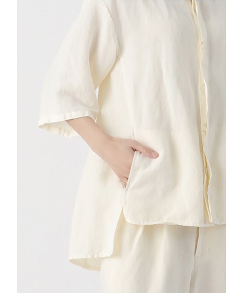 Plantation(プランテーション)の「リネンレーヨン / (O)(シャツ/ブラウス・レディース・オフホワイト/ピンク・M size)」の6枚目の写真