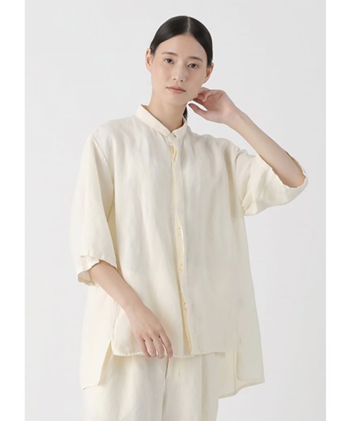 Plantation(プランテーション)の「リネンレーヨン / (O)(シャツ/ブラウス・レディース・オフホワイト/ピンク・M size)」の3枚目の写真