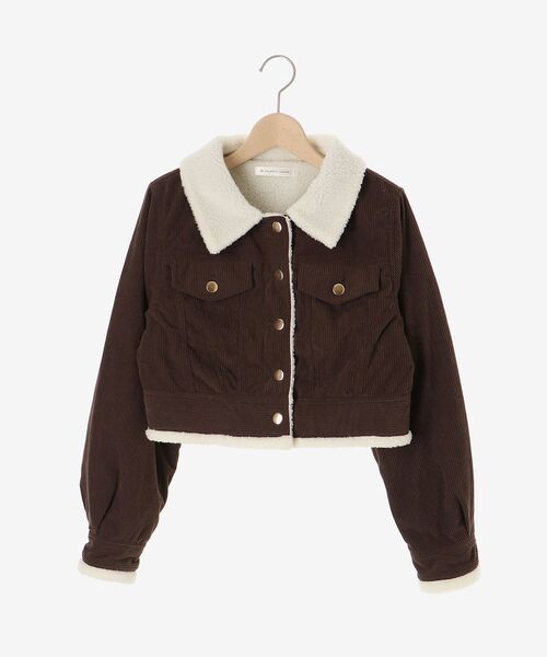 MAJESTIC LEGON（マジェスティックレゴン）の「ボアトリムクロップドジャケット（その他アウター・レディース・ネイビー/ブラウン・SMALL/MEDIUM）」の12枚目の写真