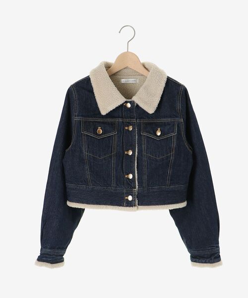 MAJESTIC LEGON（マジェスティックレゴン）の「ボアトリムクロップドジャケット（その他アウター・レディース・ネイビー/ブラウン・SMALL/MEDIUM）」の13枚目の写真