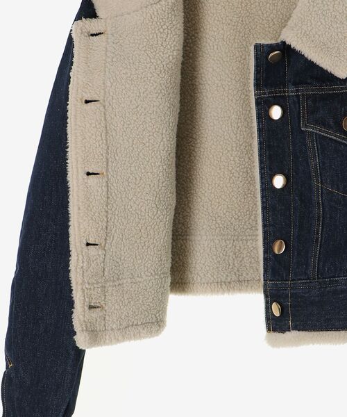 MAJESTIC LEGON（マジェスティックレゴン）の「ボアトリムクロップドジャケット（その他アウター・レディース・ネイビー/ブラウン・SMALL/MEDIUM）」の17枚目の写真