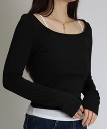 【2点セット】キャミソール + オフショルダー 長袖 Tシャツ SET