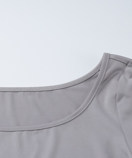 Vini（ヴィニ）の「【2点セット】キャミソール ＋ オフショルダー 長袖 Tシャツ SET（Tシャツ/カットソー・レディース・ブラック/グレー・LARGE/MEDIUM）」の4枚目の写真